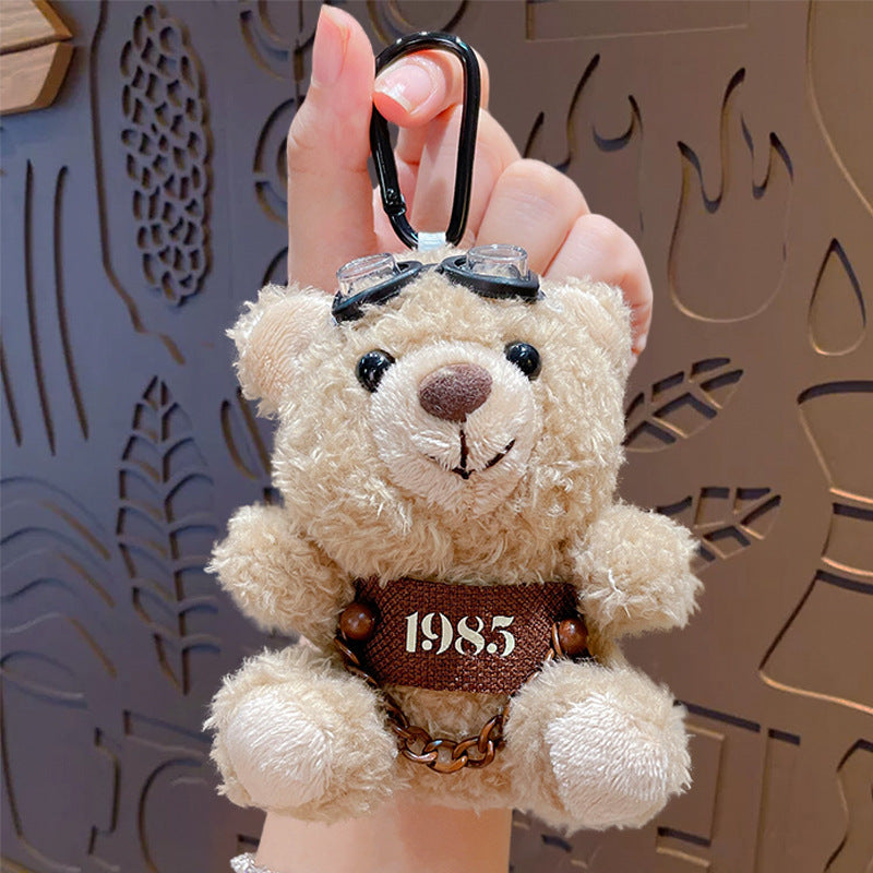 Cartoon Plush Bear Keychain with Colorful Sweater Styles
