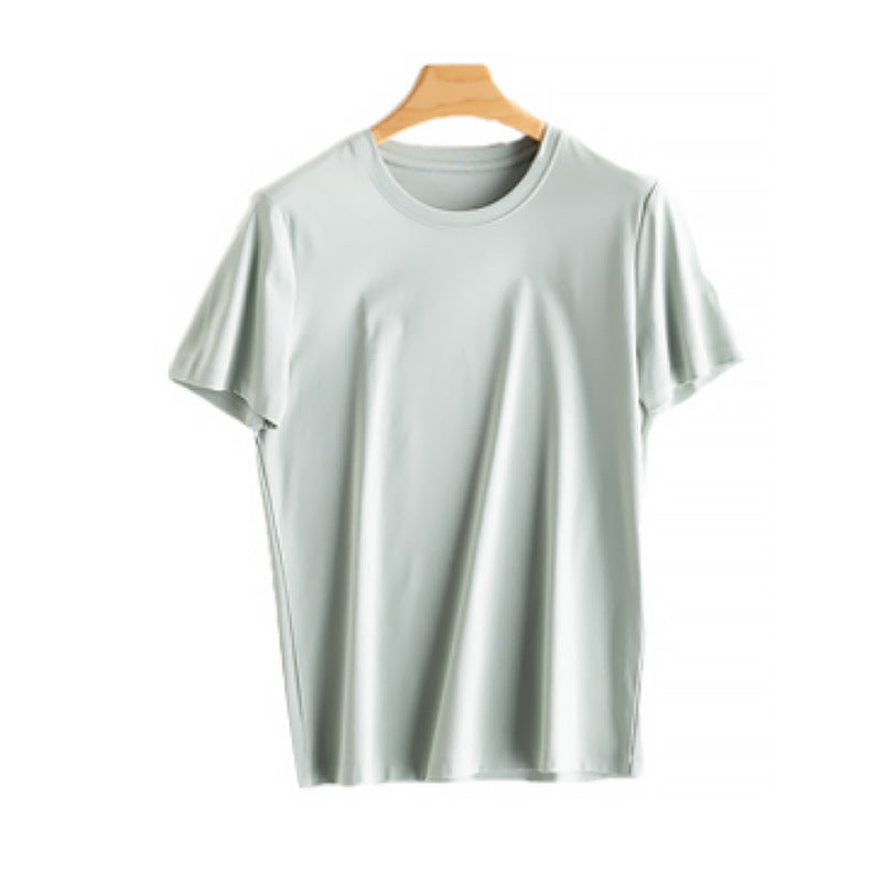 Casual Solid Color Round Neck Short Sleeve Blank T-Shirt
