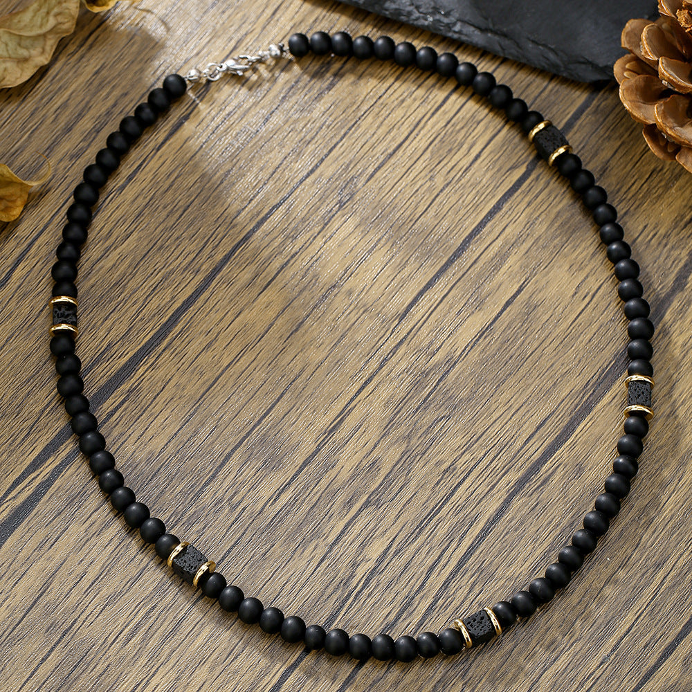 Collar de cuentas turquesas de moda para hombre