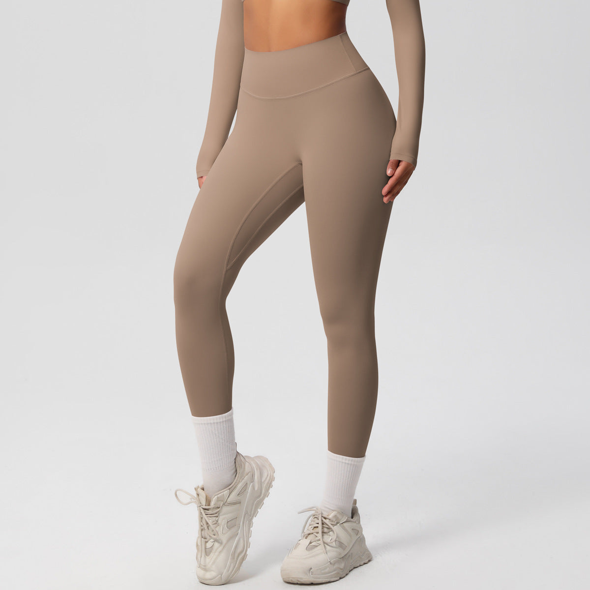 Leggings de yoga taille haute à séchage rapide pour femmes, couleurs unies