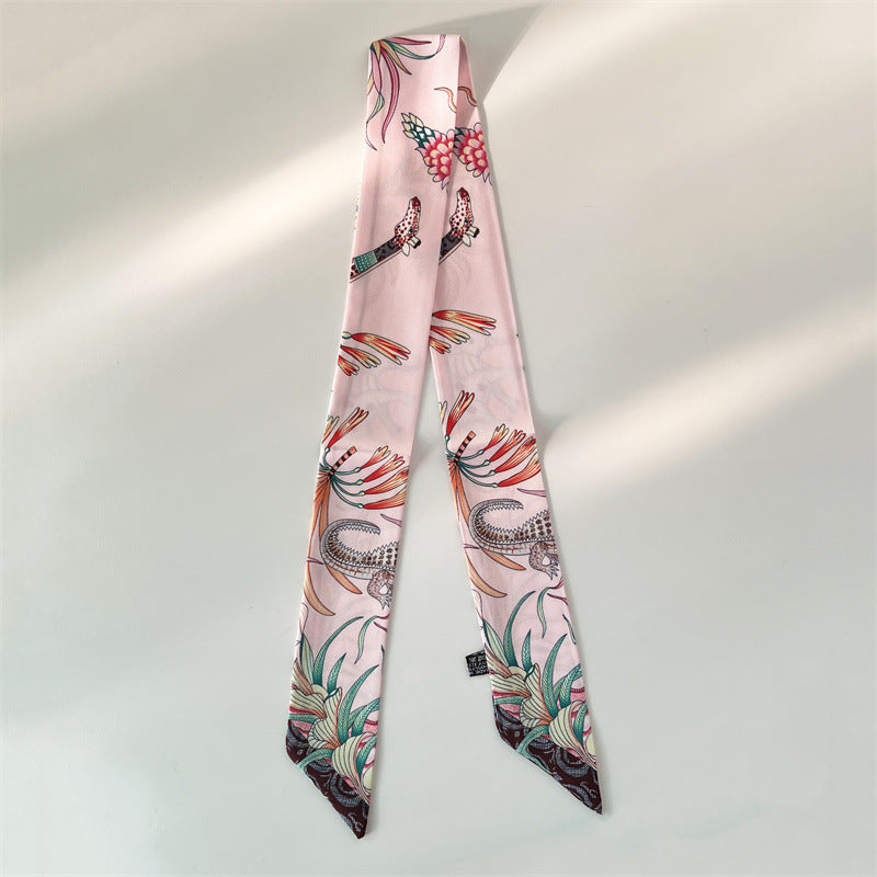 Fashion Printed Ribbon Tie Bag Handle Scarf