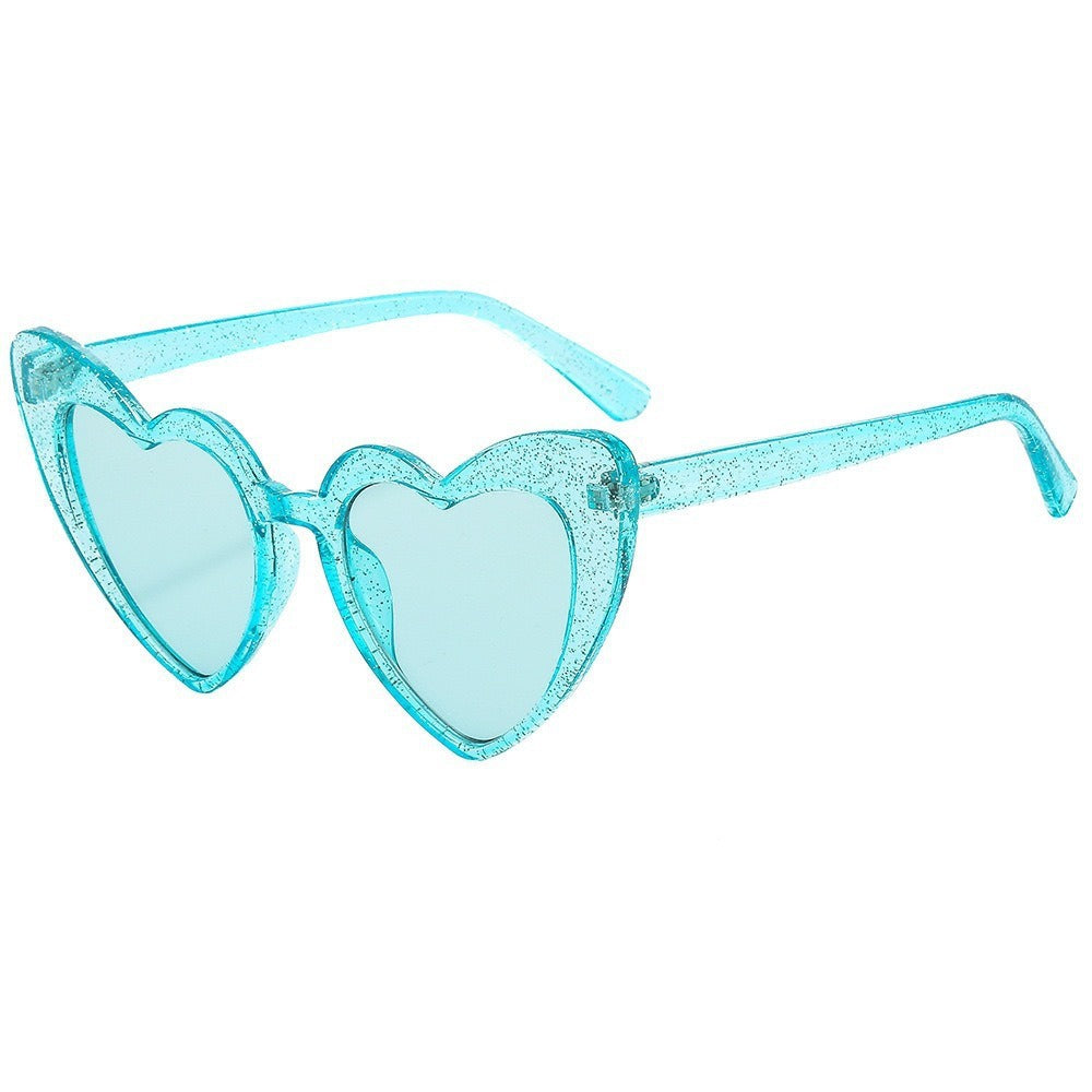 Retro Heart Shaped Sunglasses Resin Frame Literature and Art Style