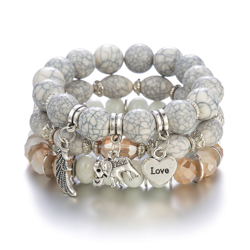 Bohemian Style Multi-Layer Wooden Beaded Bracelet