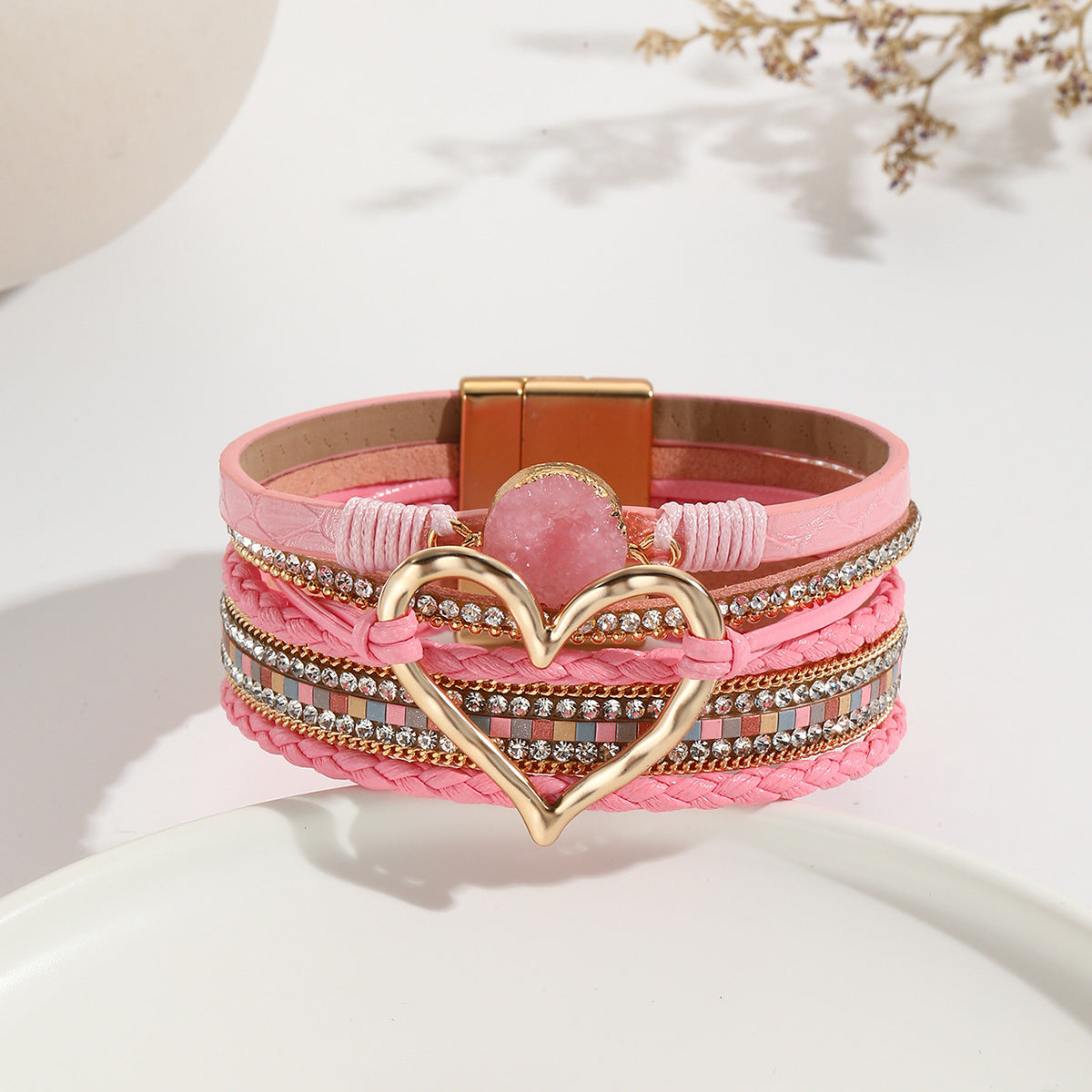Bohemian Multi-Layer Heart-Shaped Wrap Bracelet