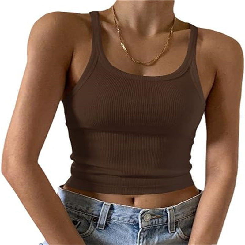 Women Fashion Sexy Solid Color Slim Camisole