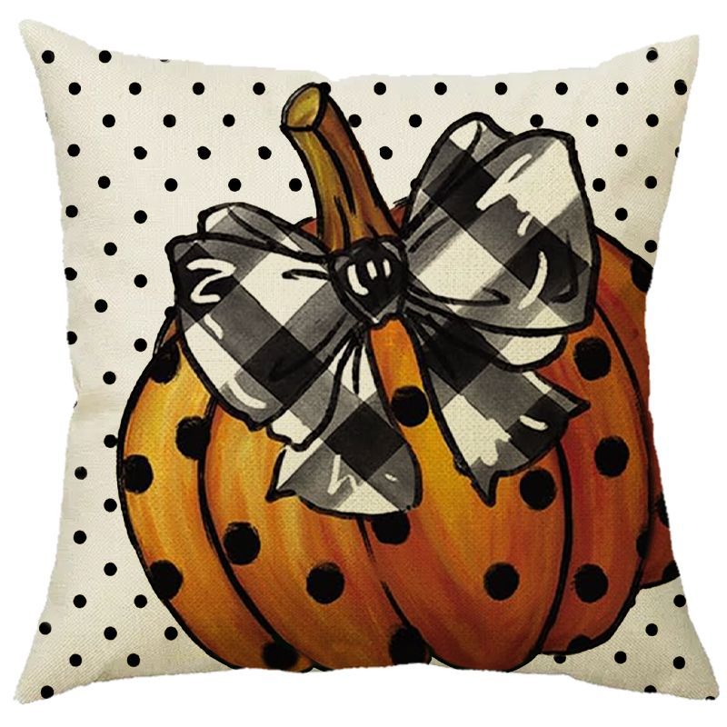 Halloween Pumpkin Skull Print Linen Sofa Cushion Cover
