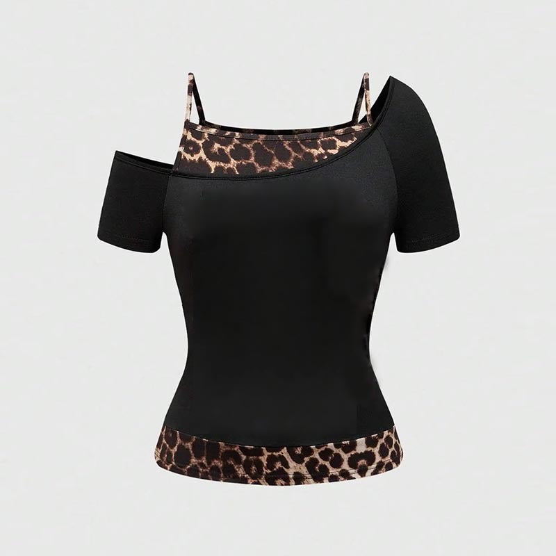 Camiseta de manga corta con estampado gótico de moda de verano para mujer