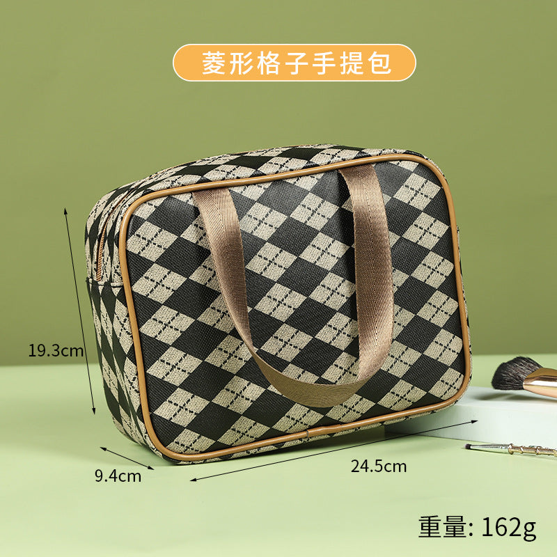 Bolsa de cosméticos impermeable con diseño de pata de gallo