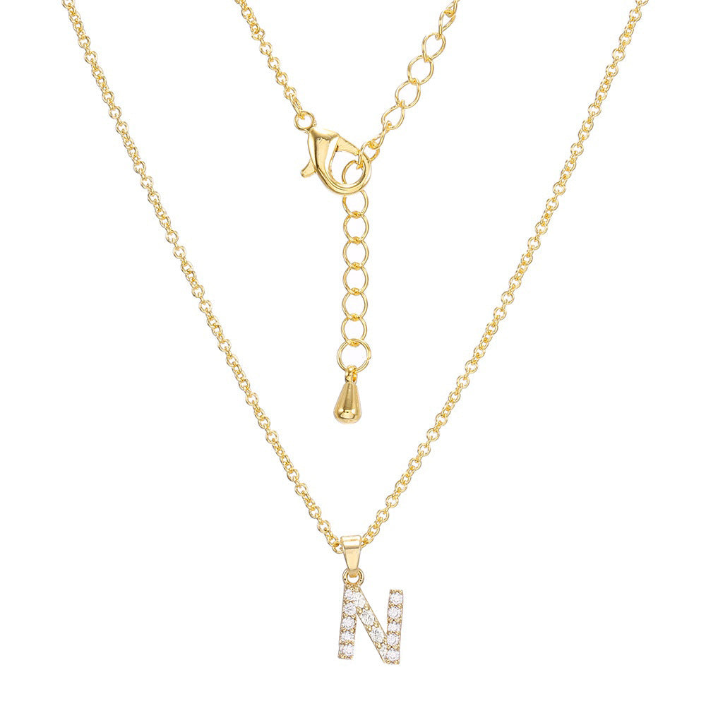 Collar con colgante de alfabeto simple a la moda para mujer