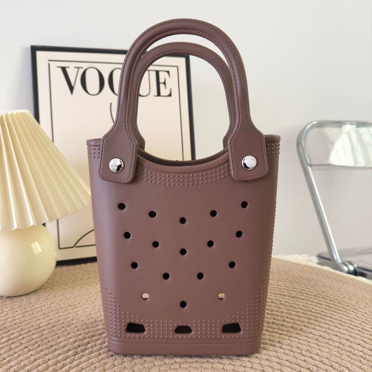 Sac fourre-tout Eva de couleur unie, petit, carré, léger et élégant