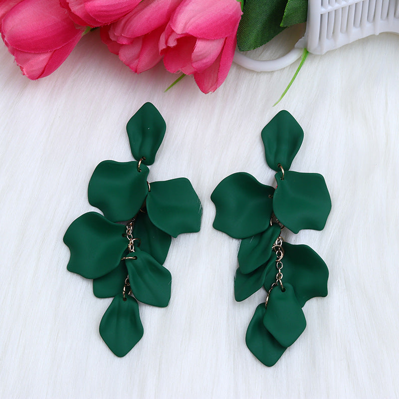 Bohemian Style Personalized Tassel Petal Earrings
