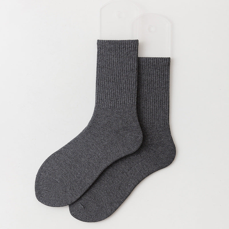 Calcetines casuales de algodón de color sólido para mujer