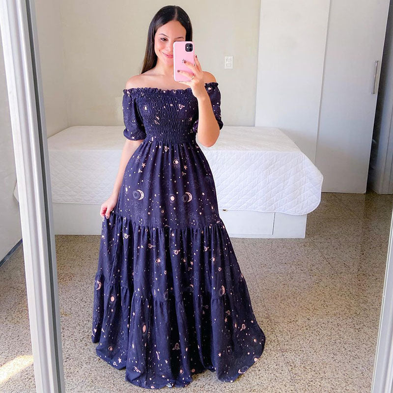Summer Vacation Women's Rainbow Floral Maxi Dress