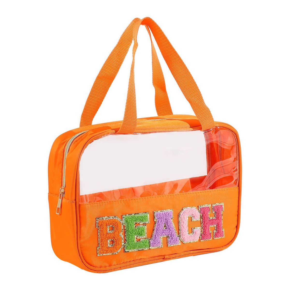 Fashion Transparent PVC Letters Portable Cosmetic Bag