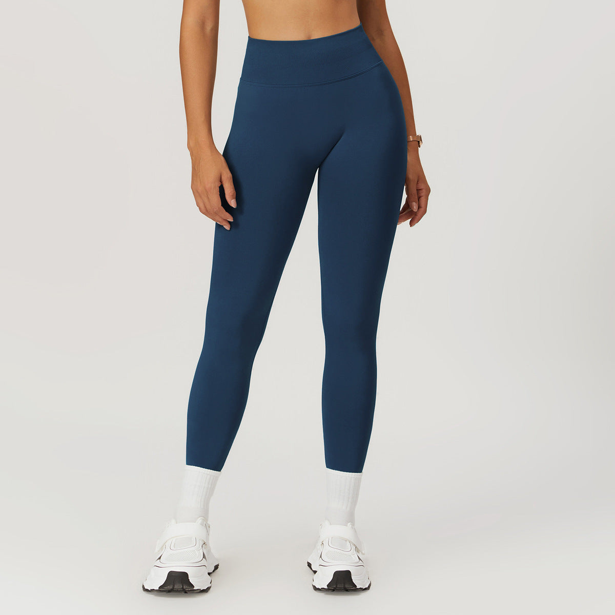 Leggings de sport taille haute de couleur unie pour femmes