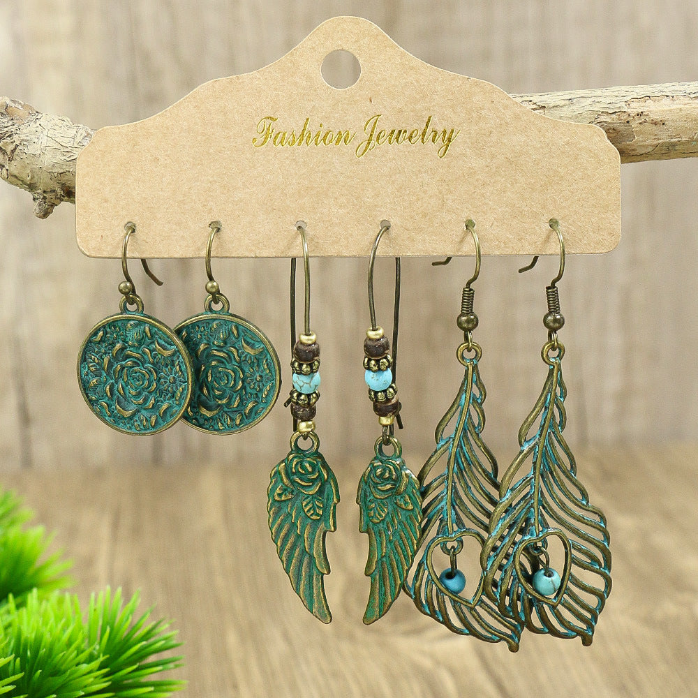 Boucles d'oreilles longues bohèmes en forme de goutte turquoise