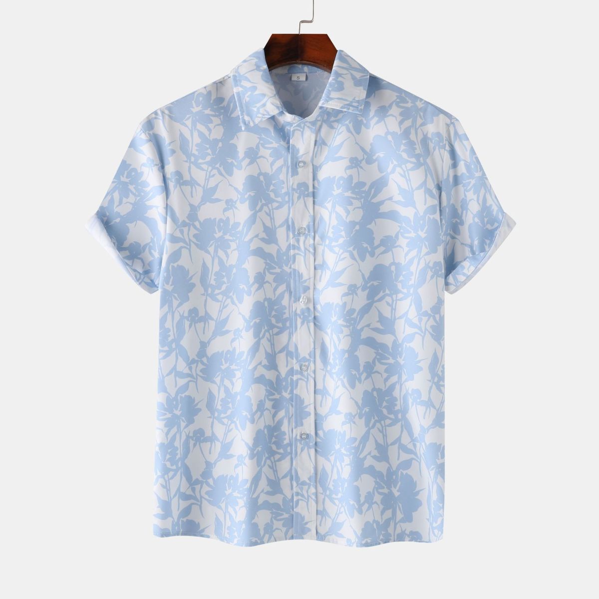 Men Summer Leisure Vacation 3D Flower Print Shirt