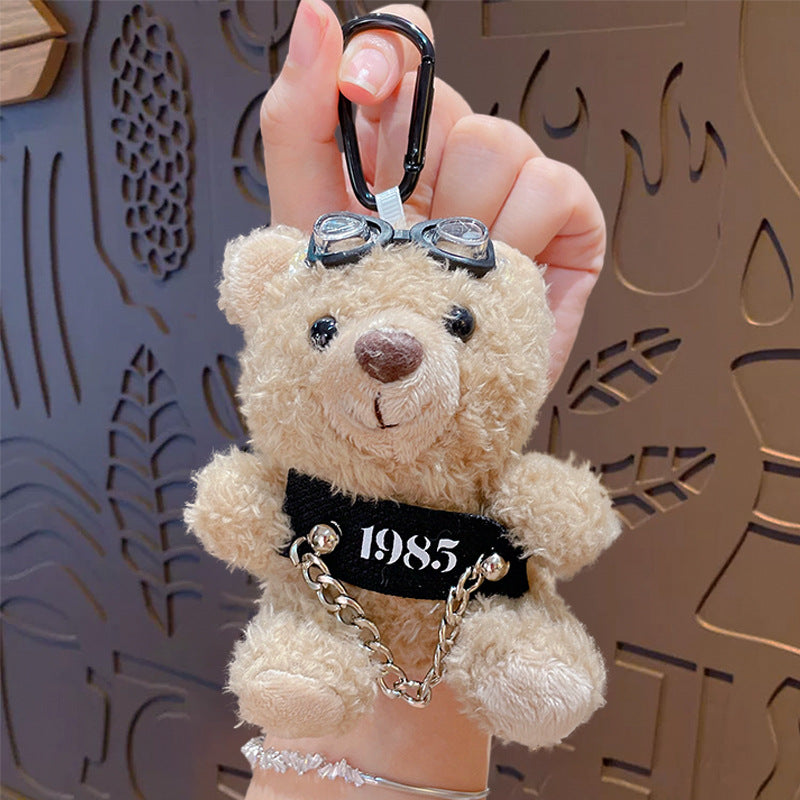 Cartoon Plush Bear Keychain with Colorful Sweater Styles