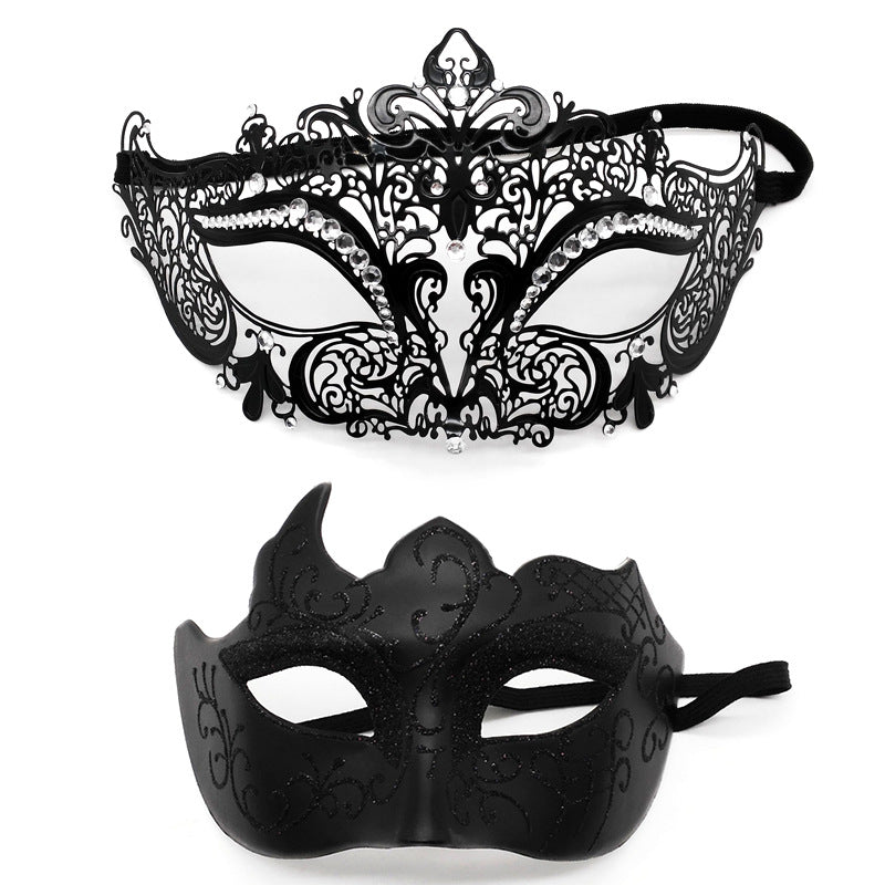 Masquerade Carnival Black Half Face Diamond Mask