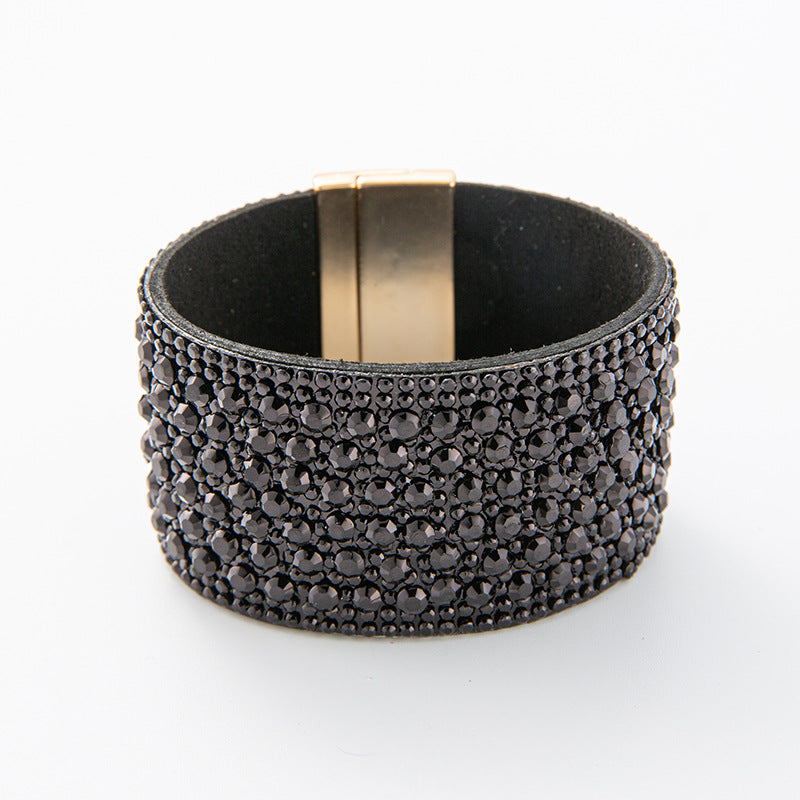 Pulsera de ala ancha con diamantes de imitación de Bohemian Wind