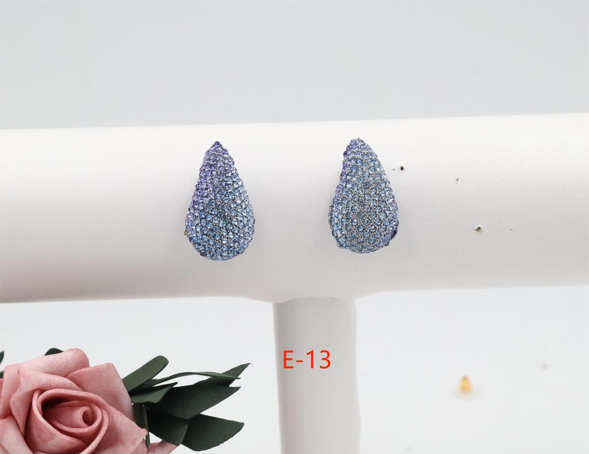 Women Fashion Simple Zircon Water-Drop Earrings