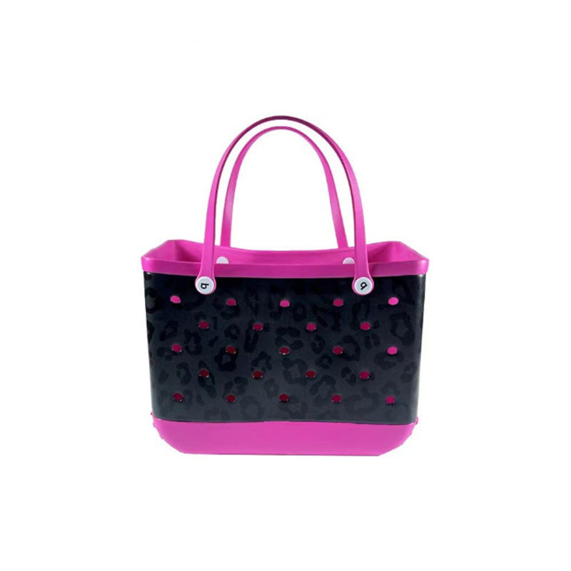Bolso de playa informal de moda con estampado de leopardo