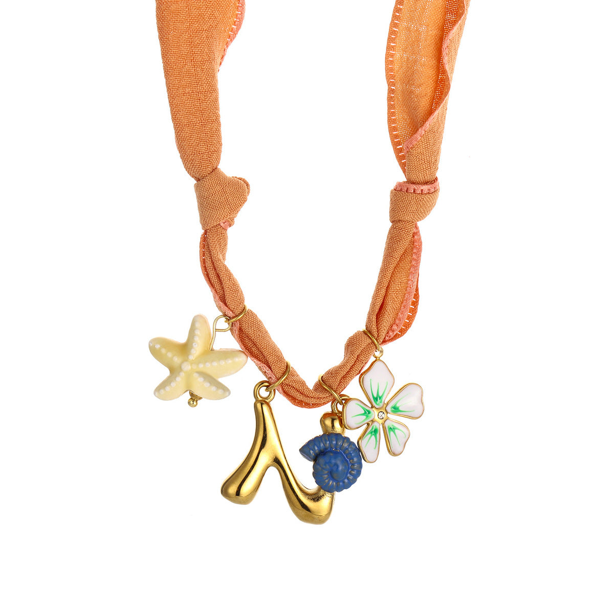 Collares de seda con colgante de letras inglesas y aceite de gota hechos a mano para mujer