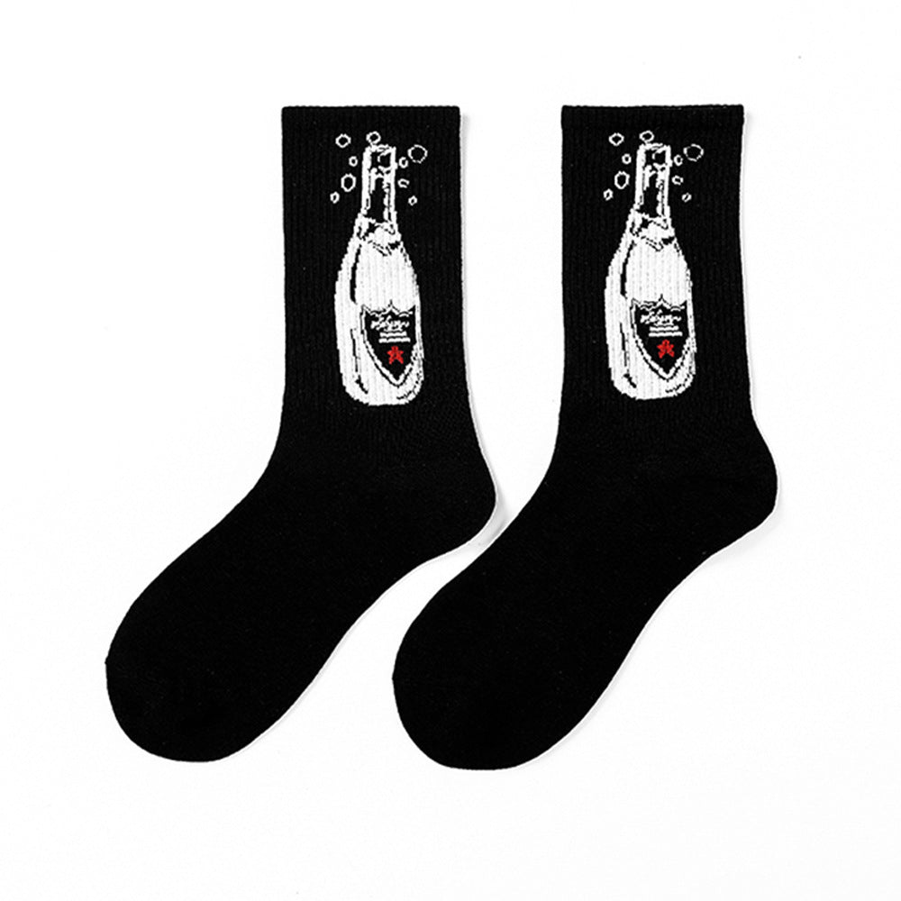 Calcetines de Halloween para hombre con diseño punk de calavera y palmeras y astronauta