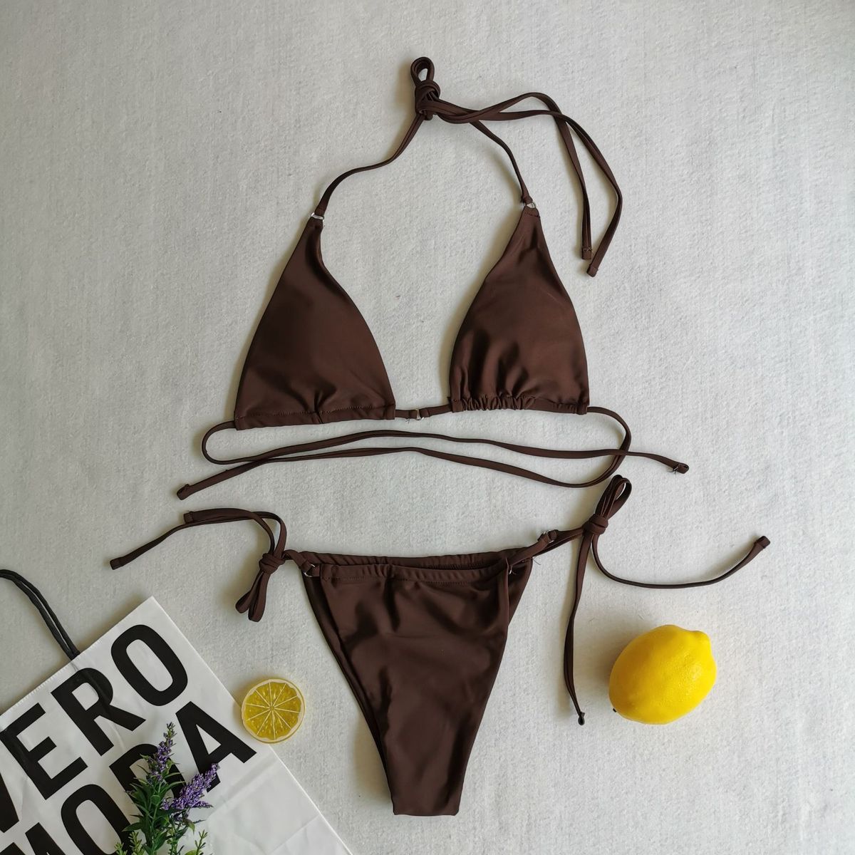 Women Sexy Lace-Up Print Bikini