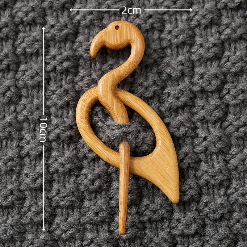 Broches en bois représentant des animaux pour la mode féminine