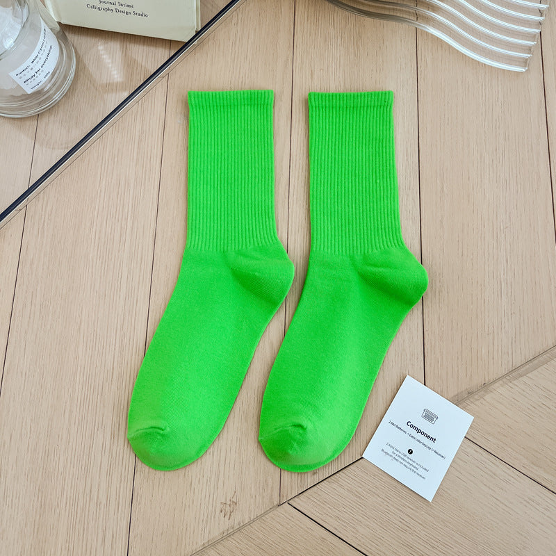 Calcetines sencillos de color sólido multicolor
