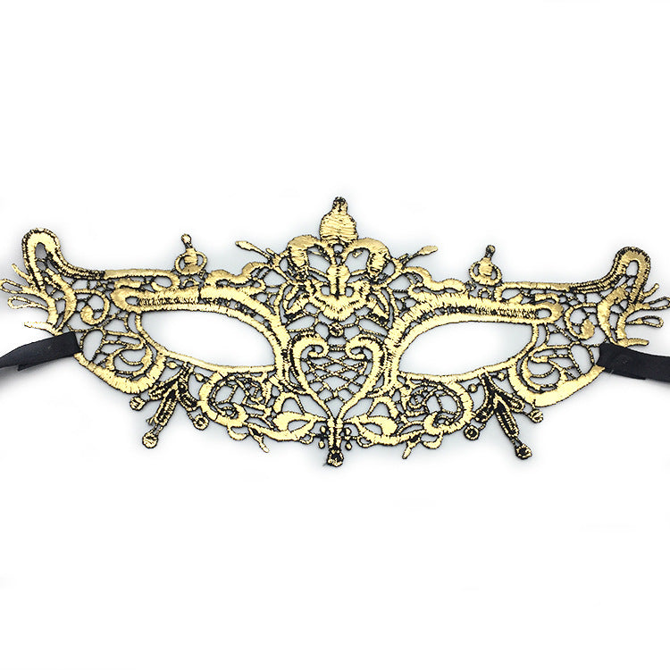 Women Simple Hollow Lace Half Face Mask for Halloween