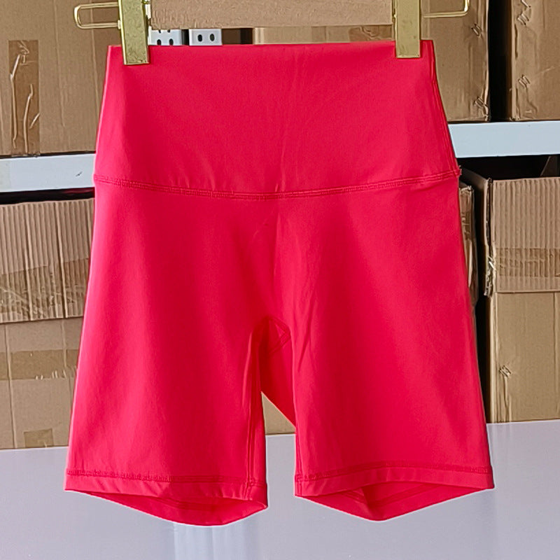 Short de yoga taille haute uni pour femme