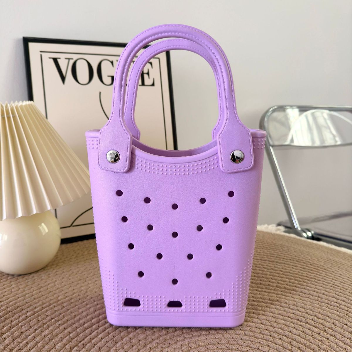 Sac fourre-tout Eva de couleur unie, petit, carré, léger et élégant