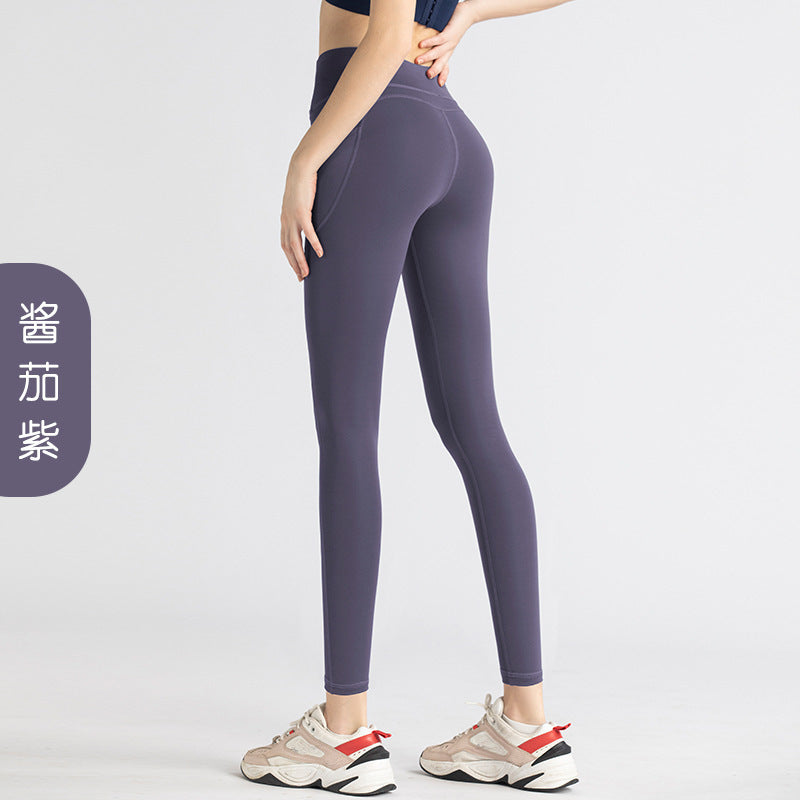 Women Fashion Yoga Solid Color Sports Leggings