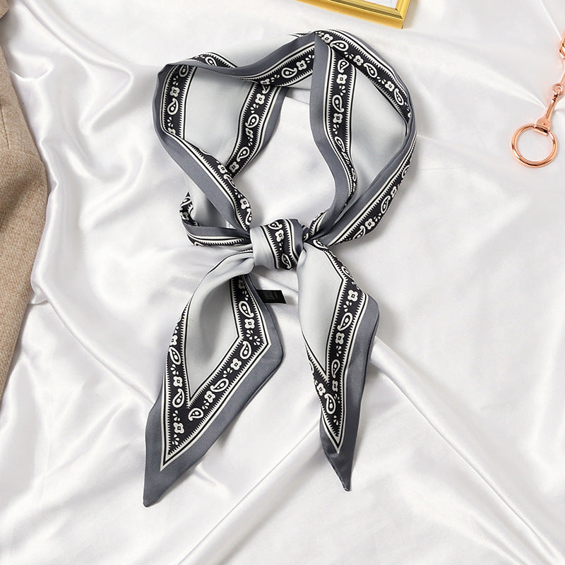 Fashion Printed Ribbon Tie Bag Handle Scarf