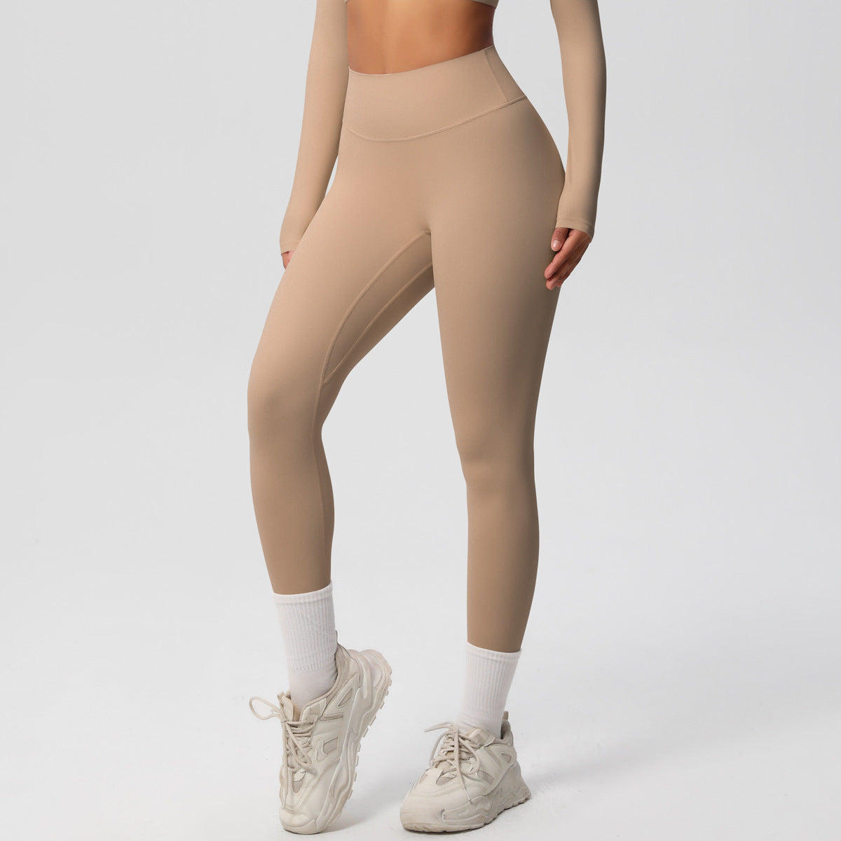 Leggings de yoga taille haute à séchage rapide pour femmes, couleurs unies