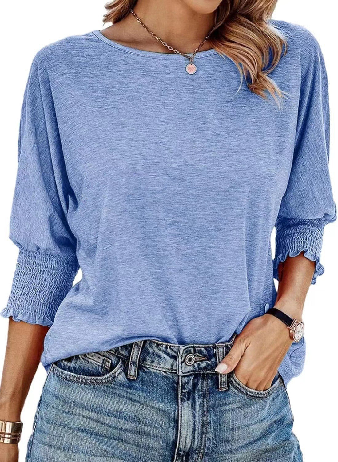 Women Casual Cotton Long-Sleeve Loose T-Shirt