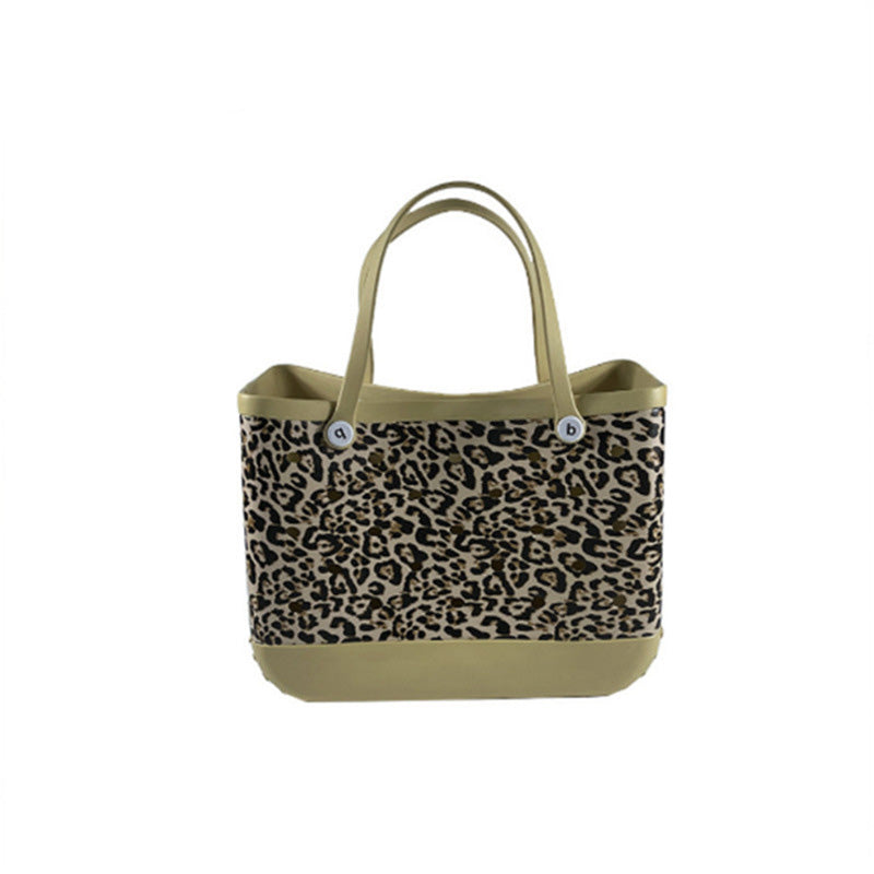 Bolso de playa informal de moda con estampado de leopardo