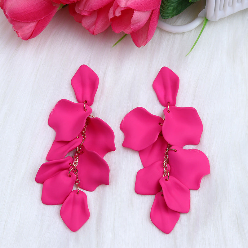 Bohemian Style Personalized Tassel Petal Earrings