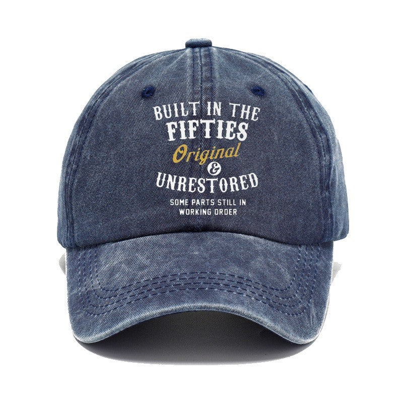 Men Women Fashion Casual Vintage Solid Color Letter Cap