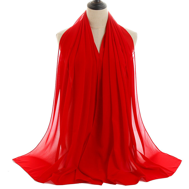 Bufanda de gasa con burbujas de color liso de verano para mujer