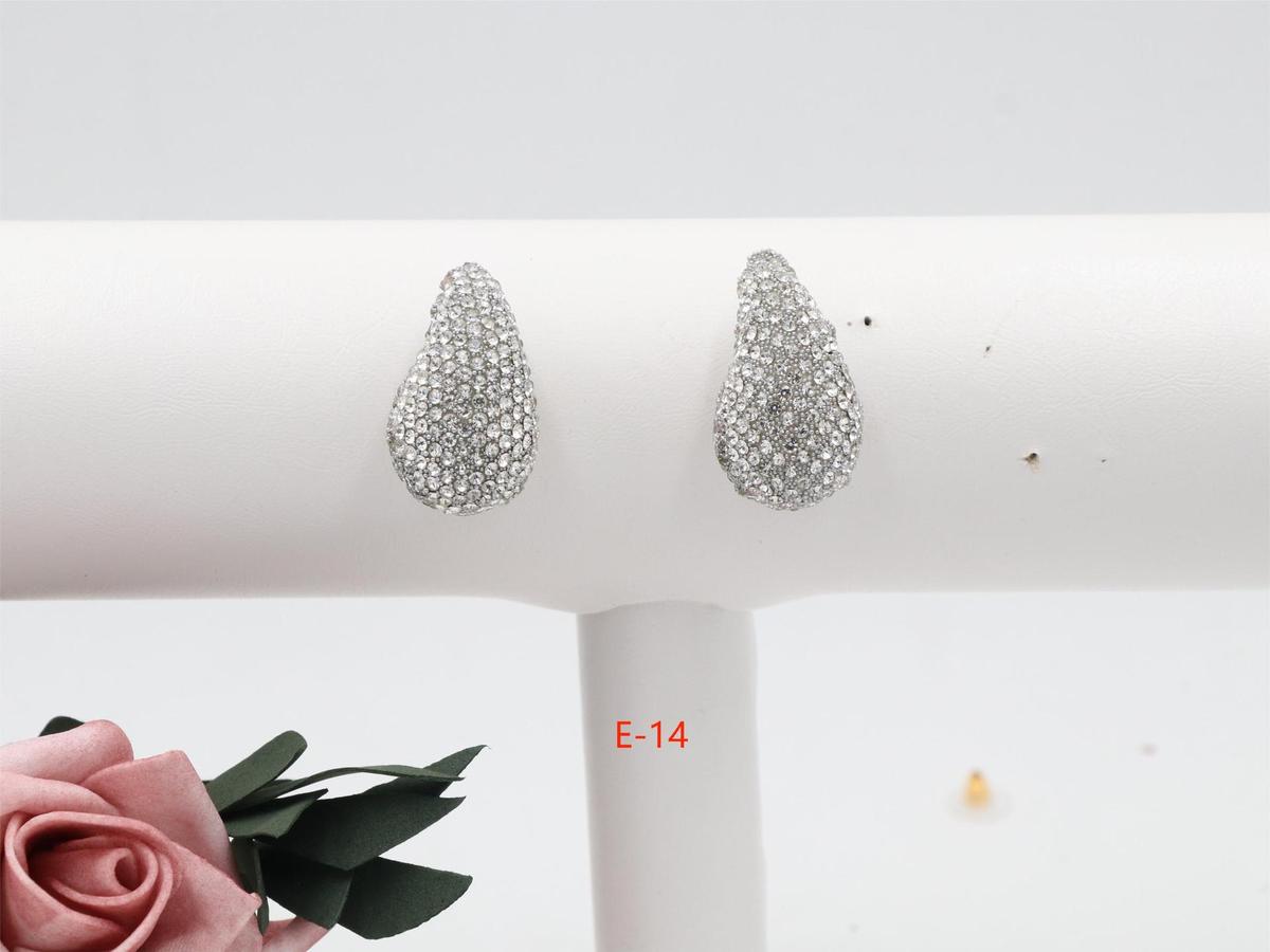 Women Fashion Simple Zircon Water-Drop Earrings