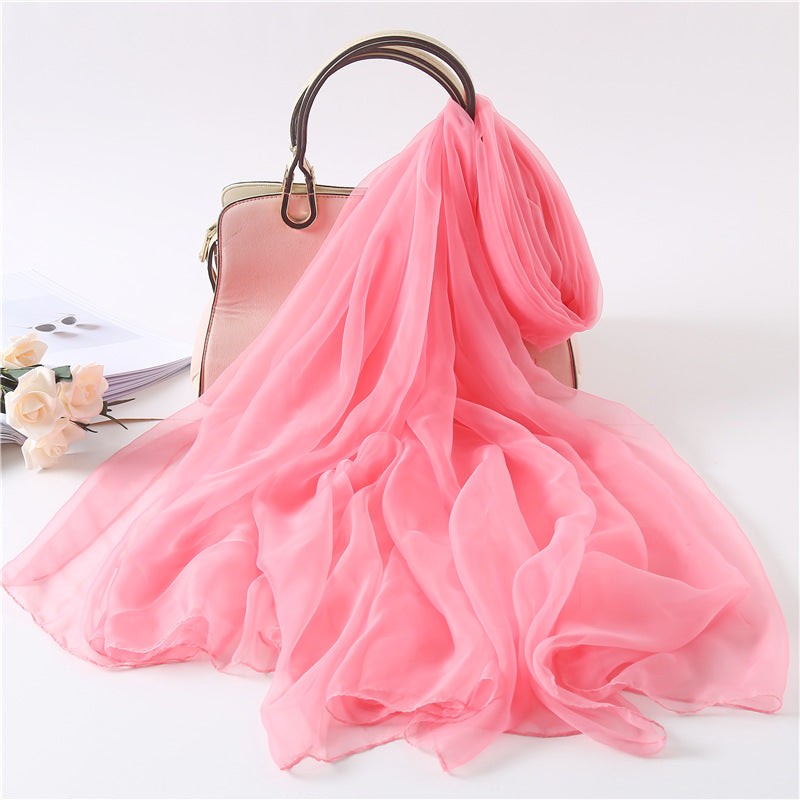 Large Size Solid Color Sunscreen Scarf for Women