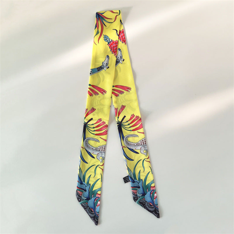 Fashion Printed Ribbon Tie Bag Handle Scarf