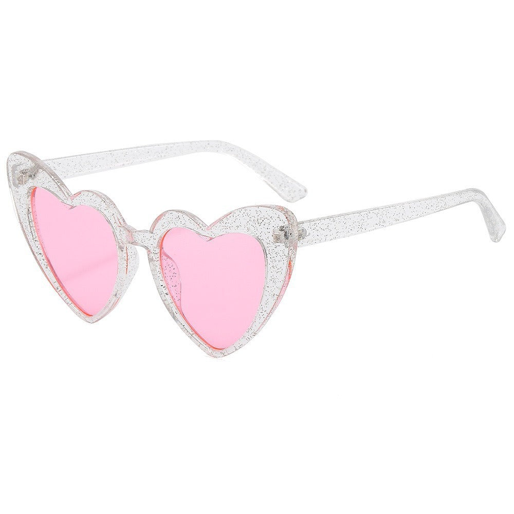 Retro Heart Shaped Sunglasses Resin Frame Literature and Art Style