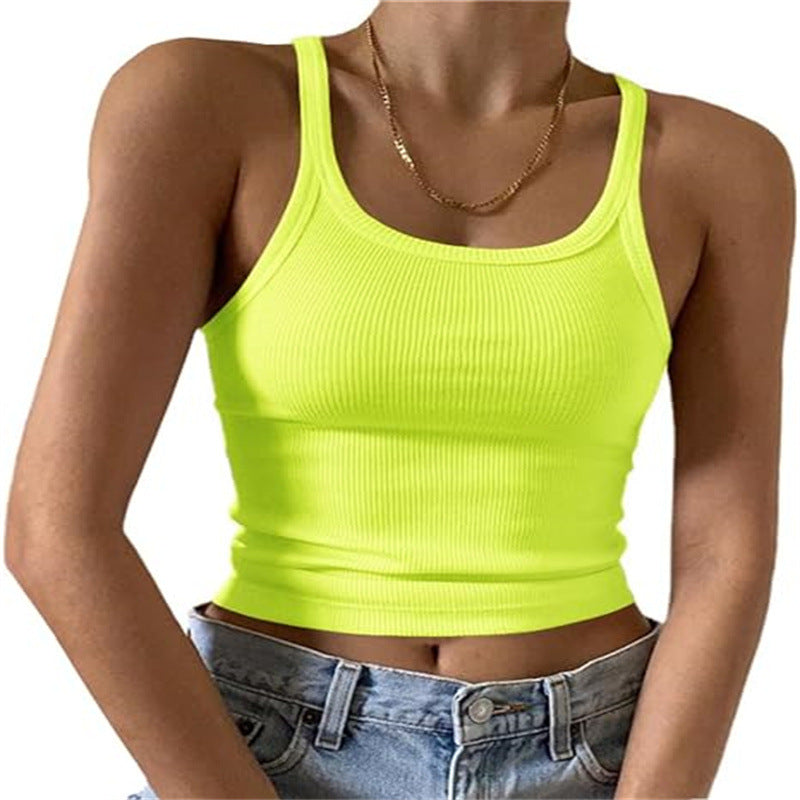 Women Fashion Sexy Solid Color Slim Camisole