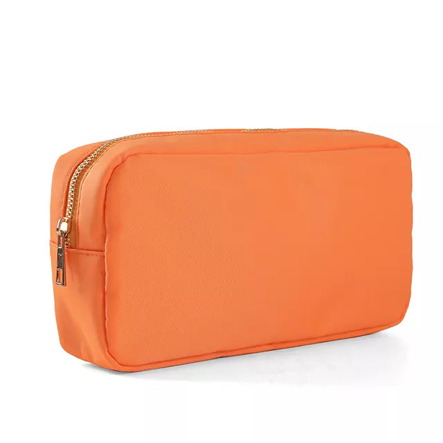 Bolsa de cosméticos de nailon de color sólido para ropa sucia portátil