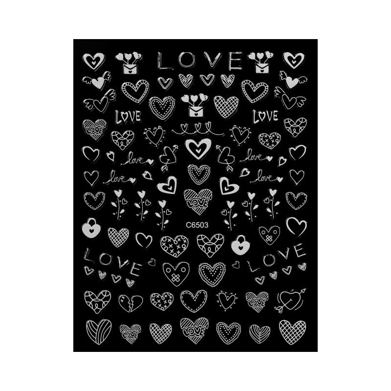 Autocollants pour ongles Love Laser Red pour la Saint-Valentin