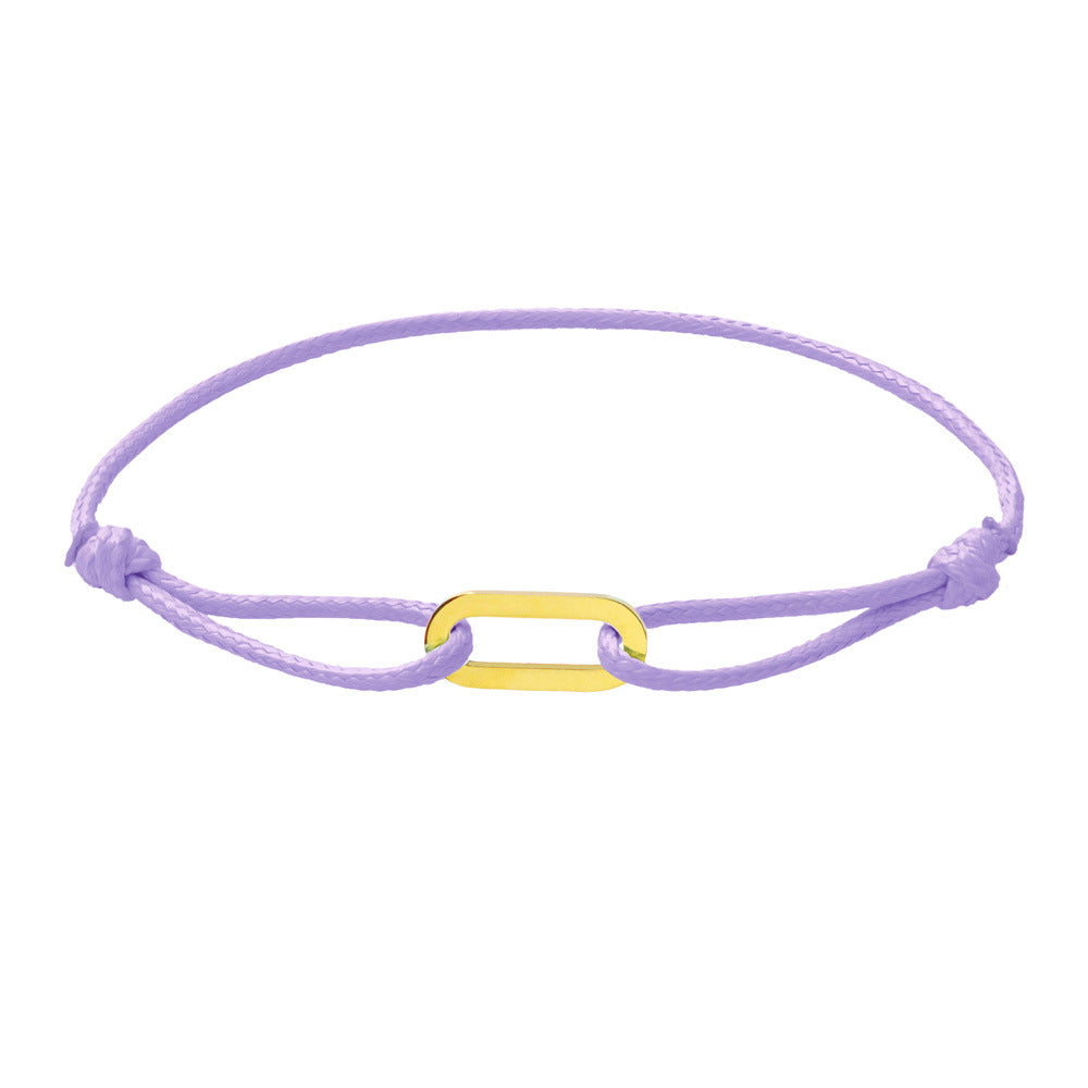 Women Fashion Simple Hand-Woven Single Ring Rope Adjustable Bracelet